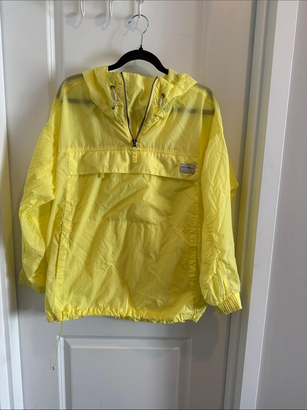 Eddie Bauer Yellow Pullover Windbreaker Jacket